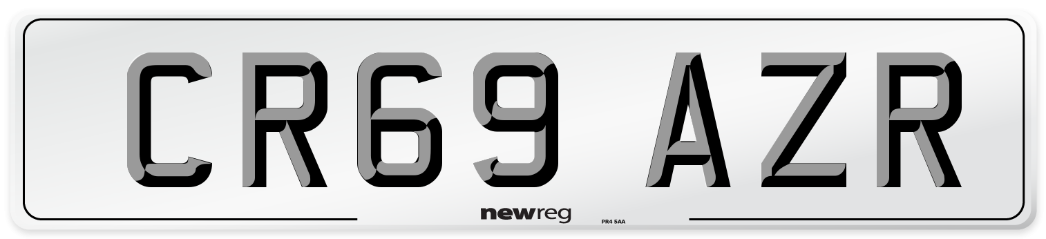 CR69 AZR Number Plate from New Reg